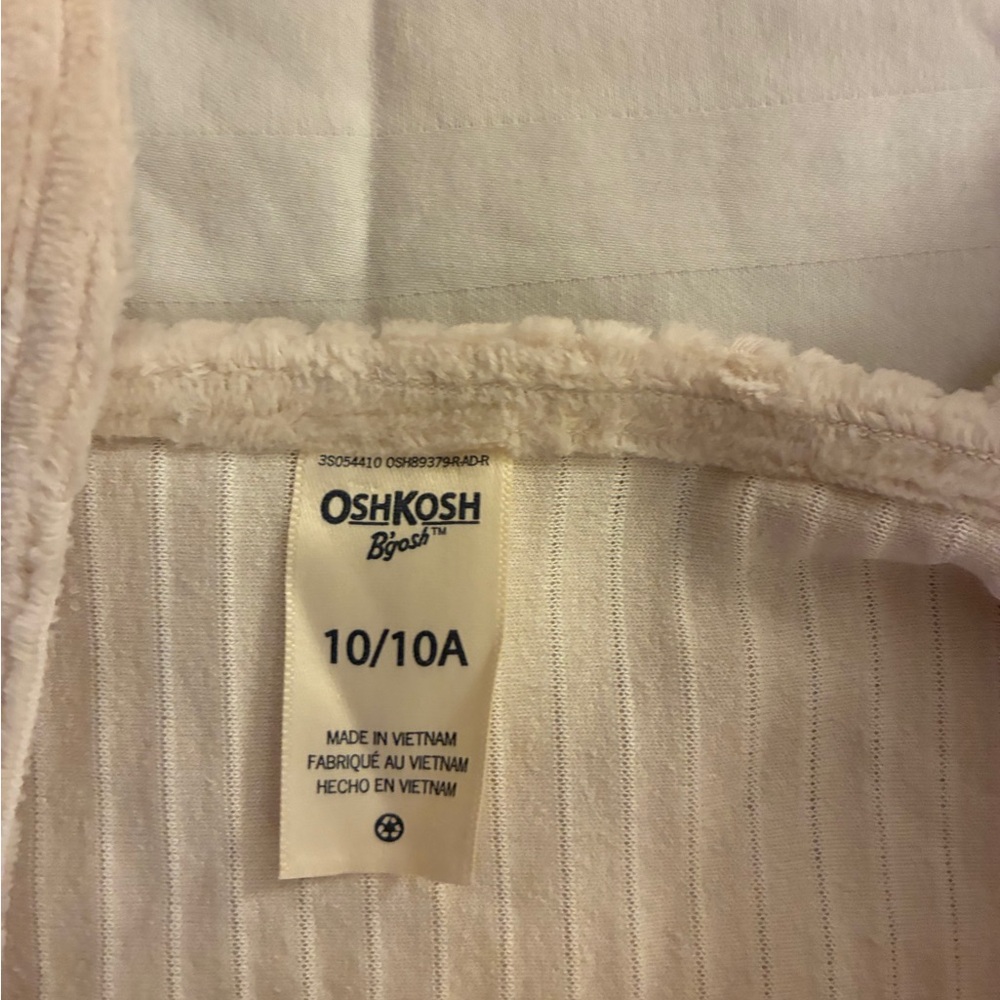 Girl’s Cream Ribbed Button Up Dress - Picture 2 of 6